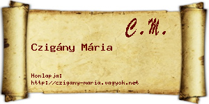 Czigány Mária névjegykártya